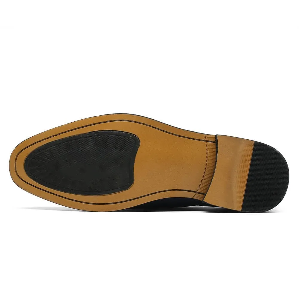 7 CM/2.76 Inches CMR CHAMARIPA Elevator Penny Loafers for Men - Stylish Blue Suede Hidden Heel Shoes