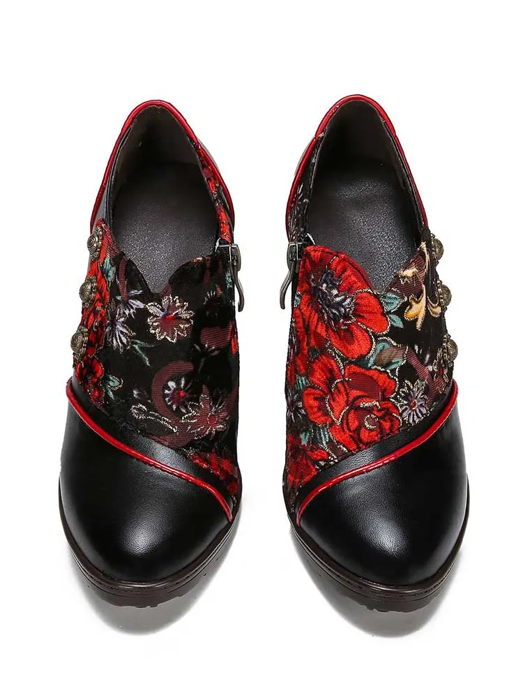 Amaris Hand-painted Floral Elegant Shoes