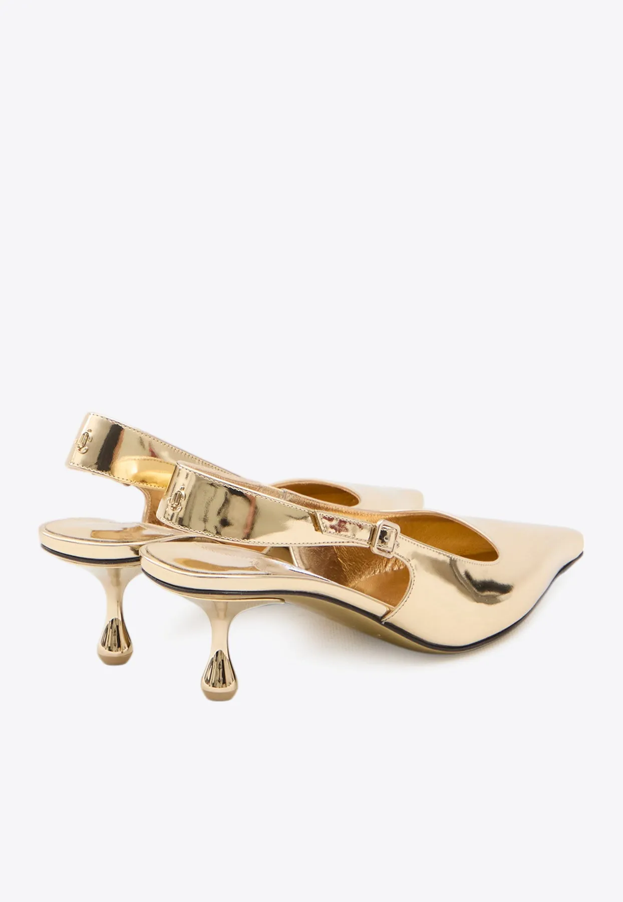 Amel 50 Metallic Leather Slingback Pumps