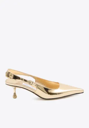Amel 50 Metallic Leather Slingback Pumps