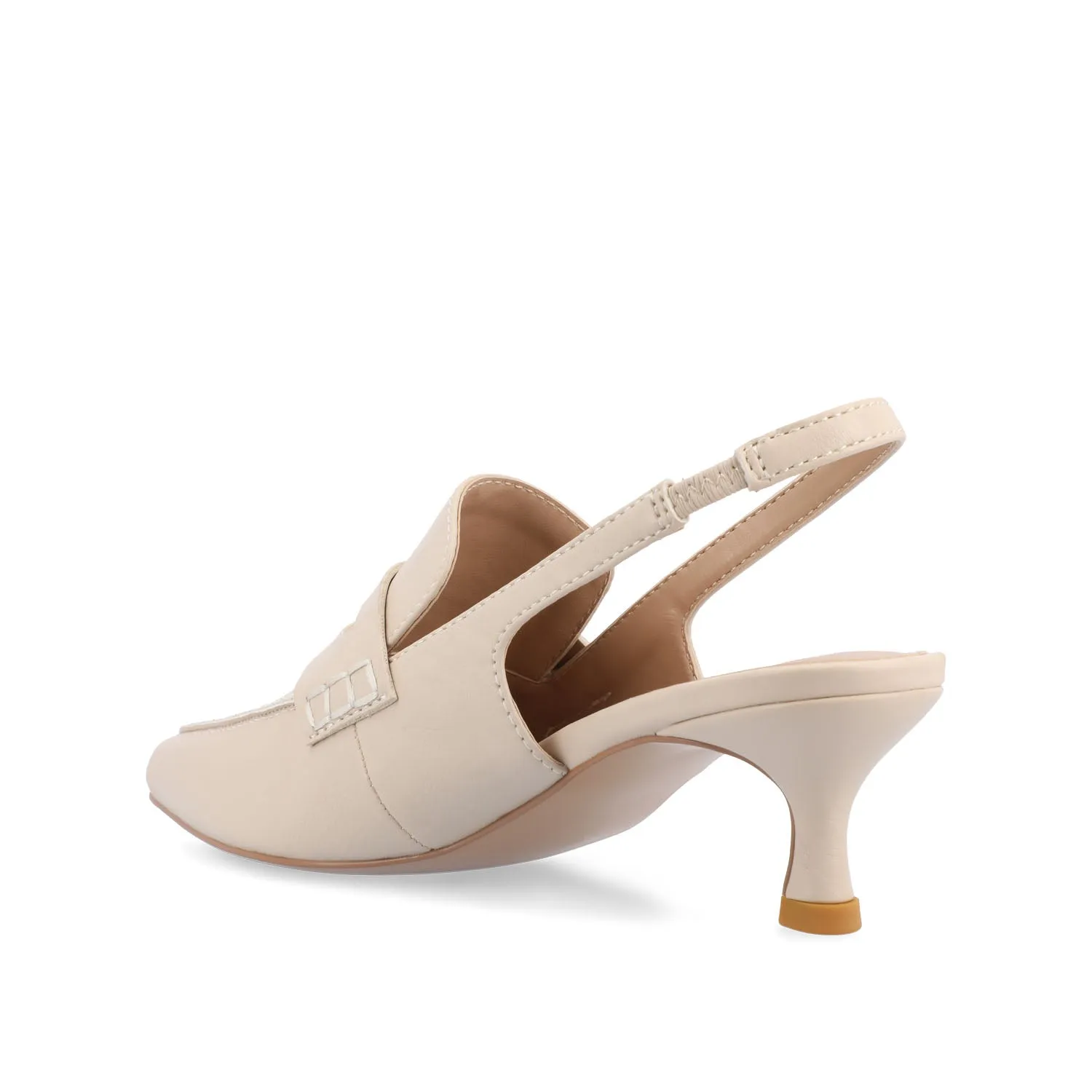 AMORY KITTEN HEEL LOAFERS IN FAUX LEATHER IN WIDE
