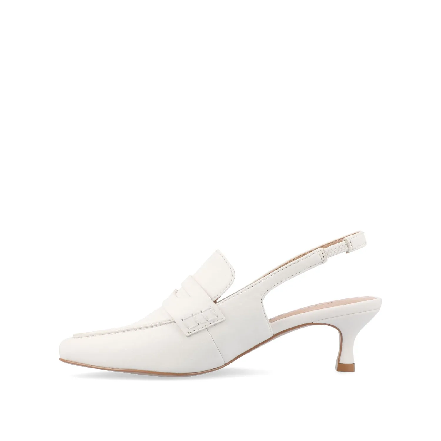 AMORY KITTEN HEEL LOAFERS IN FAUX LEATHER IN WIDE