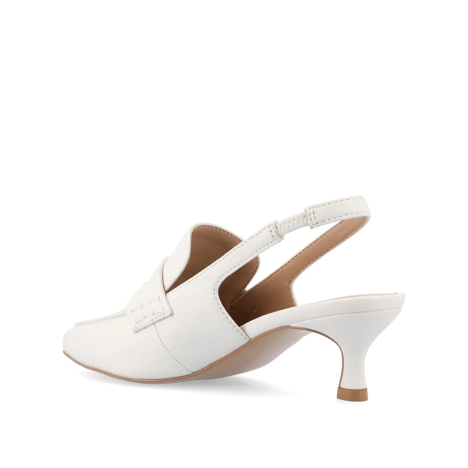 AMORY KITTEN HEEL LOAFERS IN FAUX LEATHER IN WIDE