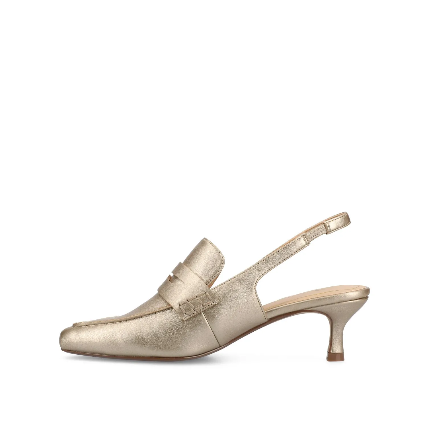 AMORY KITTEN HEEL LOAFERS IN FAUX LEATHER IN WIDE