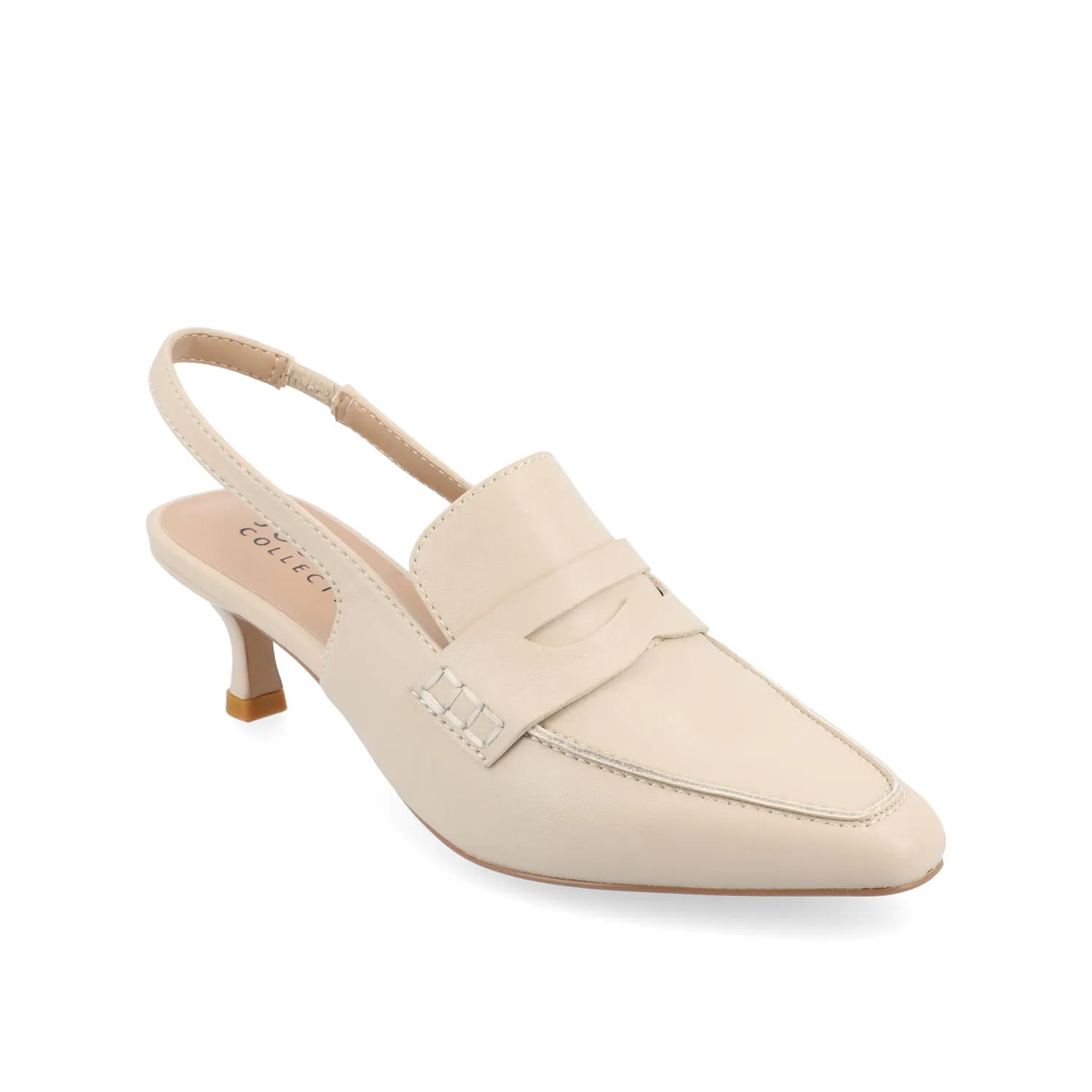 AMORY KITTEN HEEL LOAFERS IN FAUX LEATHER IN WIDE