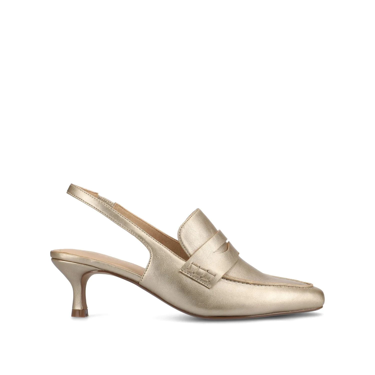 AMORY KITTEN HEEL LOAFERS IN FAUX LEATHER IN WIDE