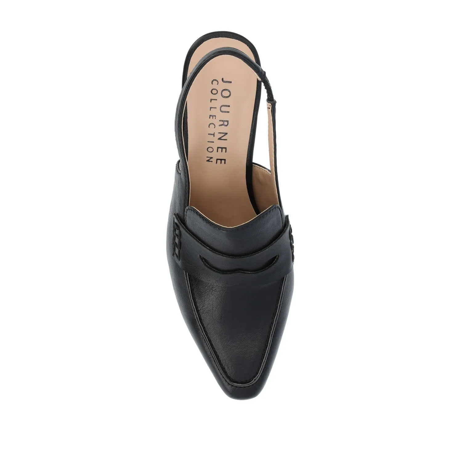 AMORY KITTEN HEEL LOAFERS IN FAUX LEATHER IN WIDE