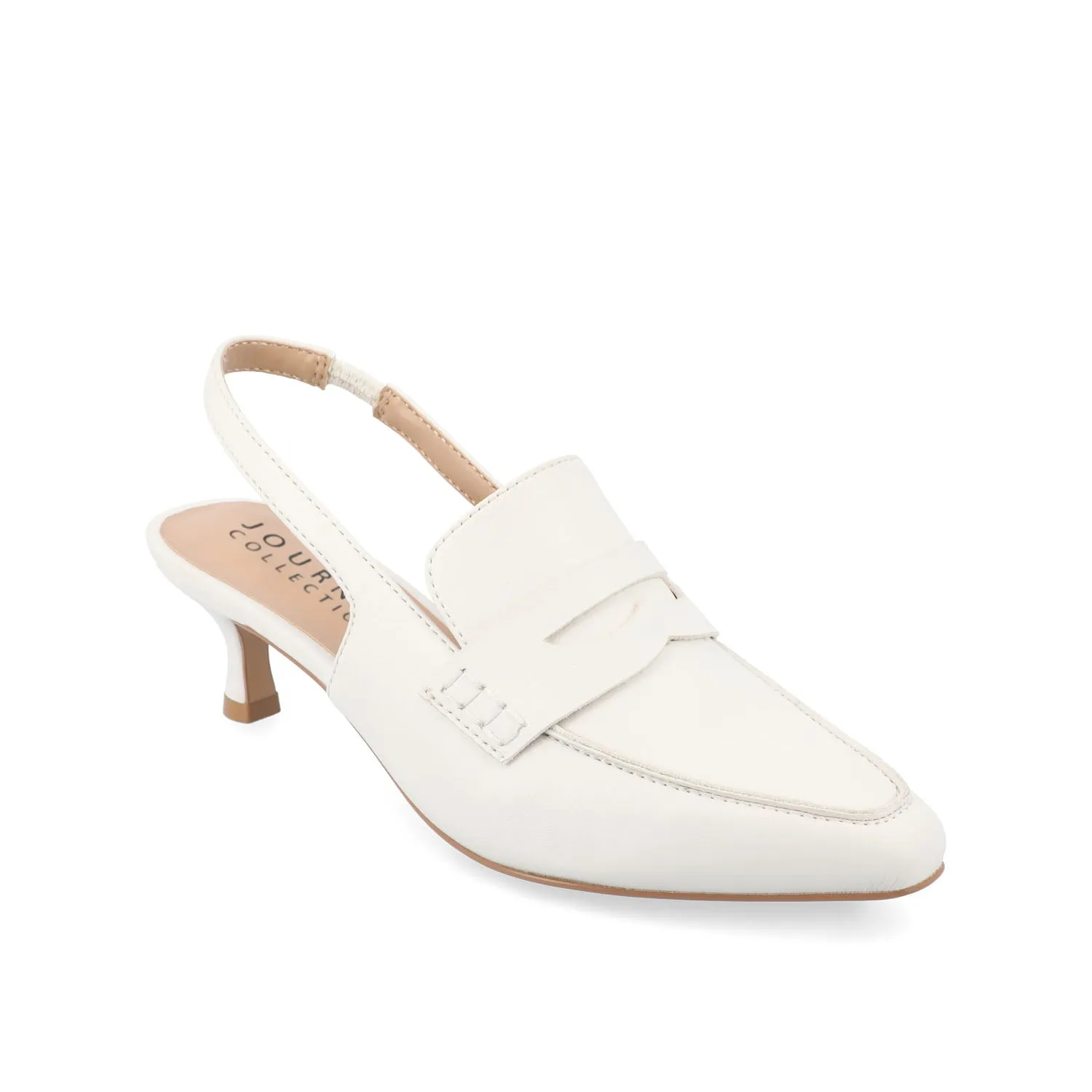 AMORY KITTEN HEEL LOAFERS IN FAUX LEATHER IN WIDE