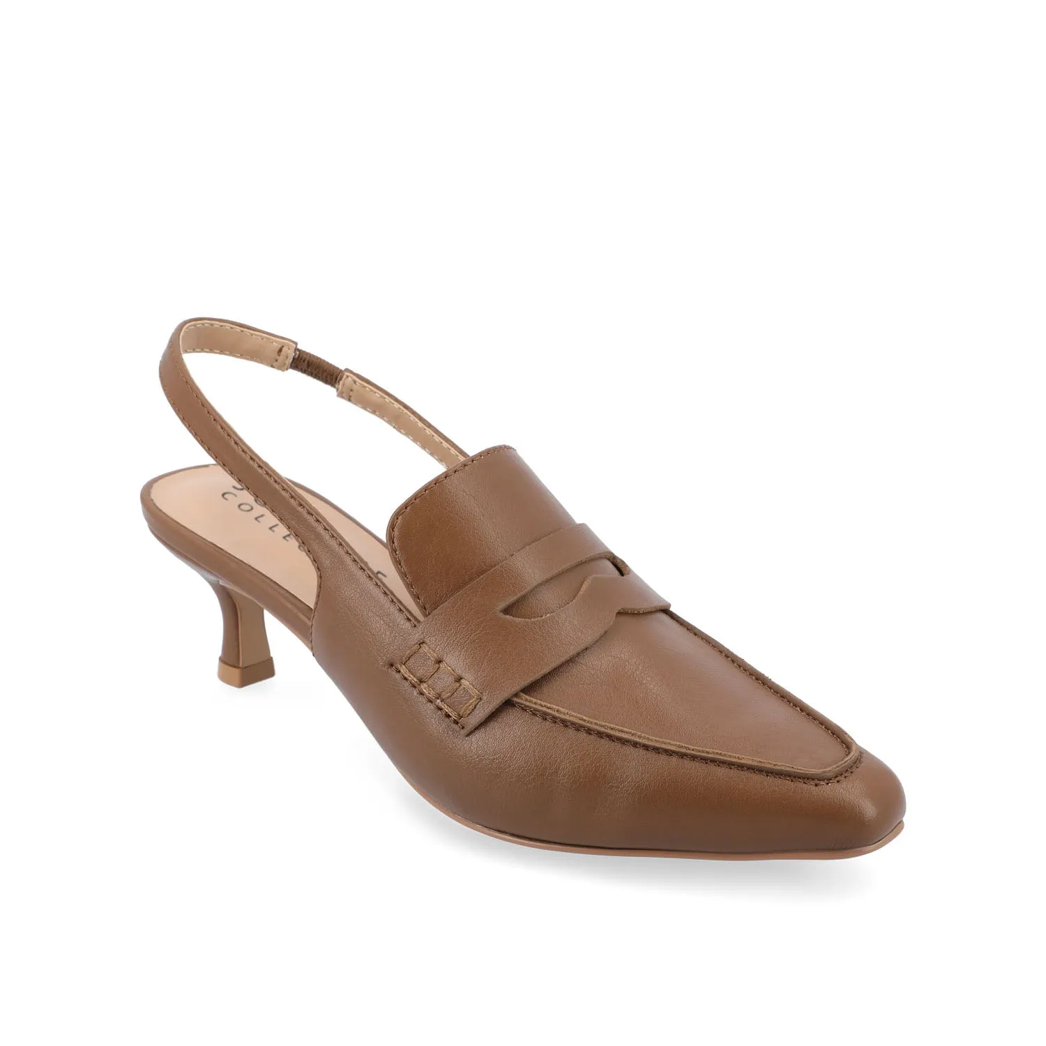 AMORY KITTEN HEEL LOAFERS IN FAUX LEATHER IN WIDE