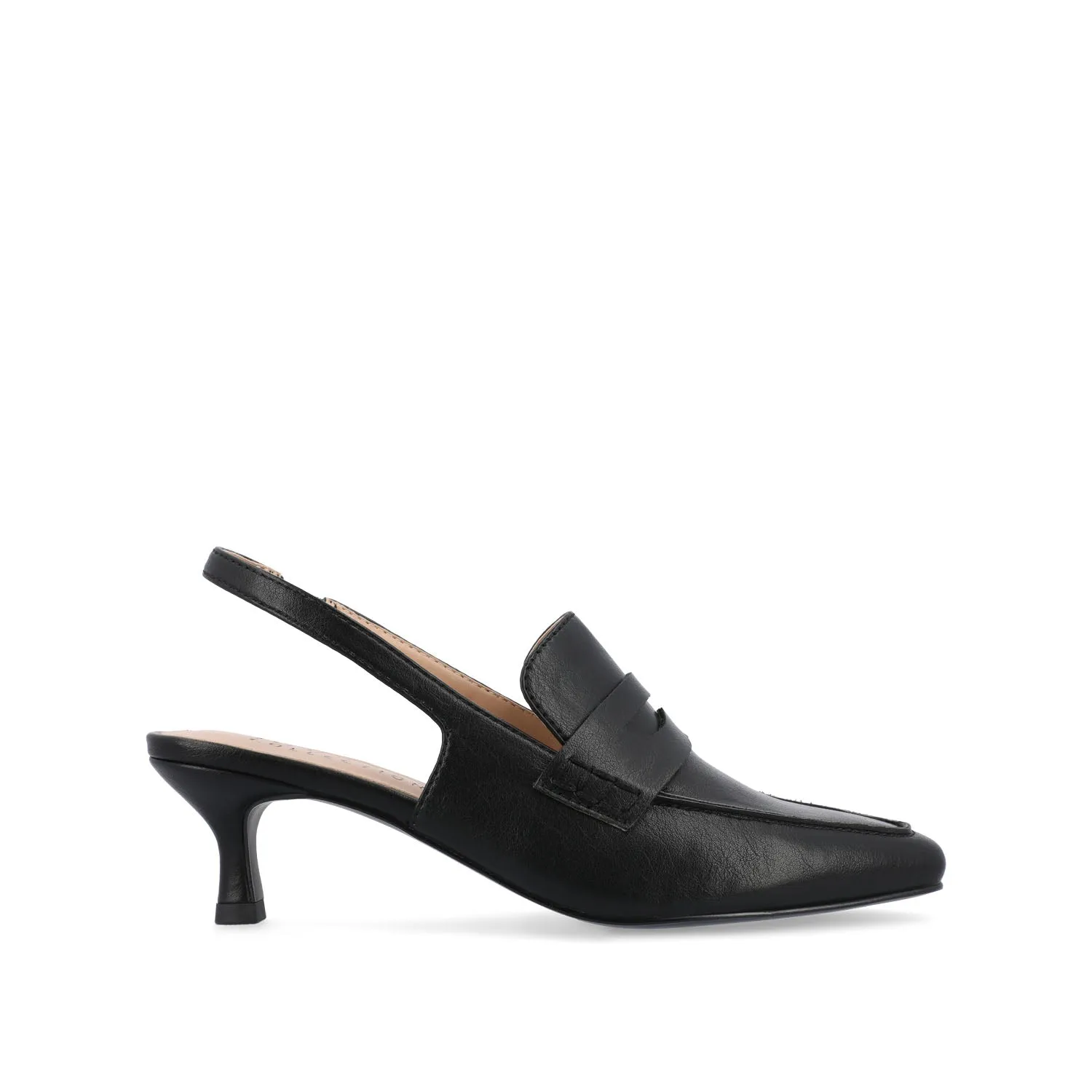 AMORY KITTEN HEEL LOAFERS IN FAUX LEATHER IN WIDE