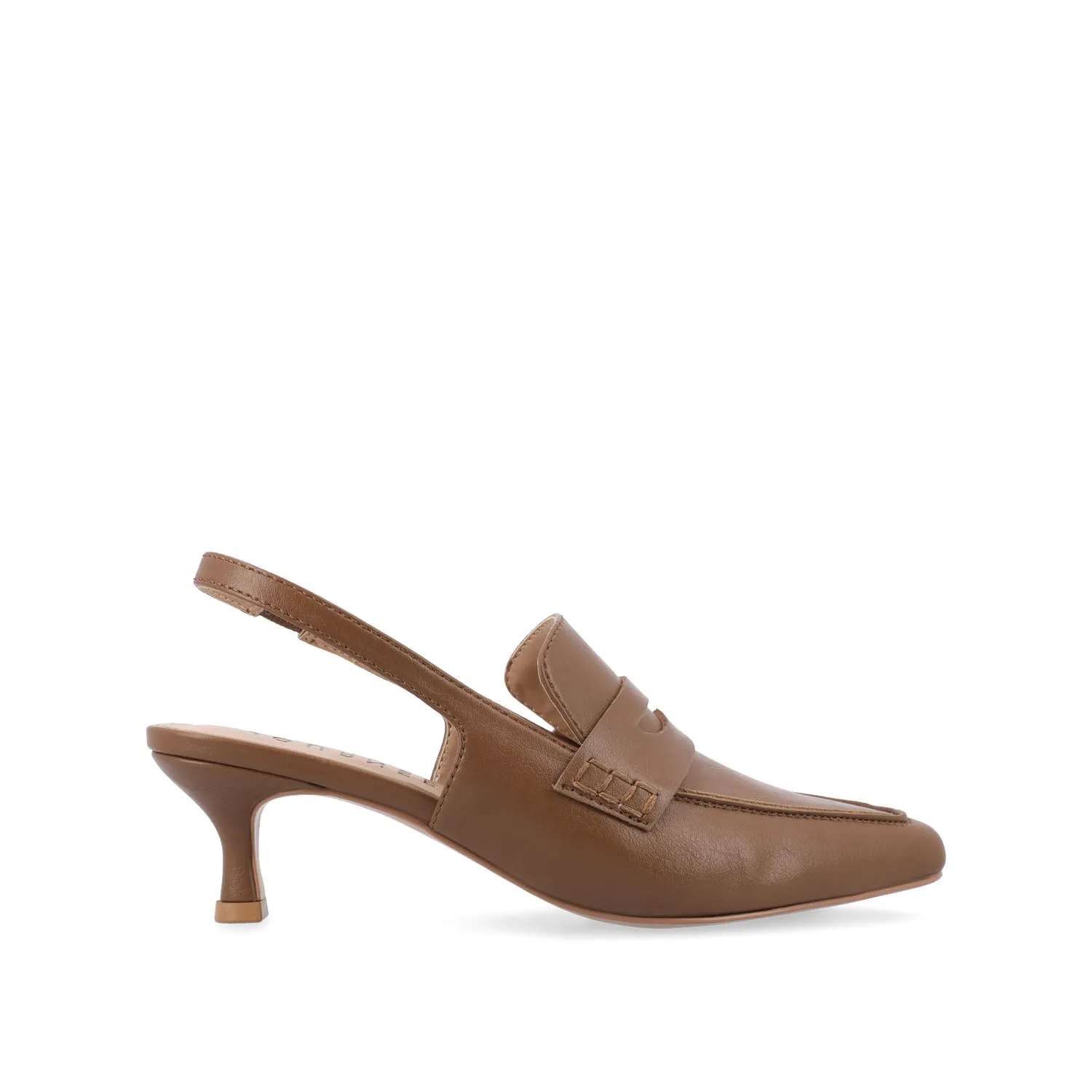 AMORY KITTEN HEEL LOAFERS IN FAUX LEATHER IN WIDE