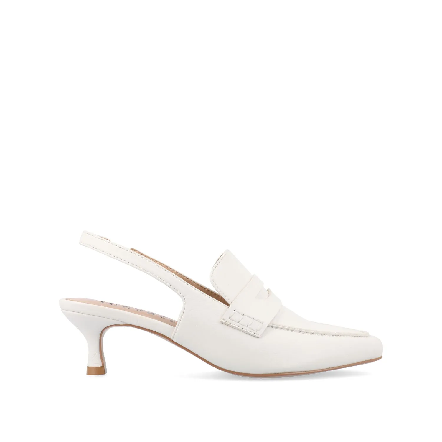 AMORY KITTEN HEEL LOAFERS IN FAUX LEATHER IN WIDE