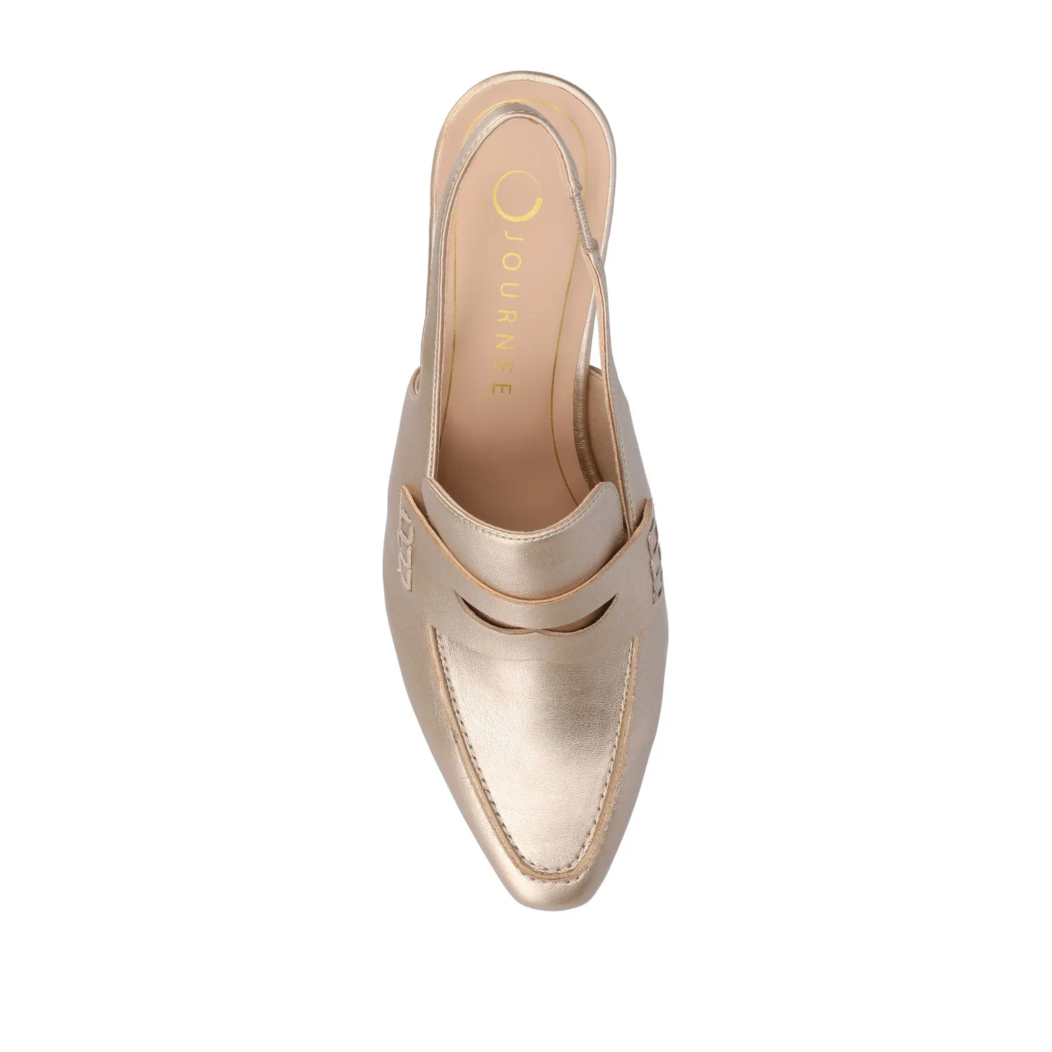 AMORY KITTEN HEEL LOAFERS IN FAUX LEATHER IN WIDE