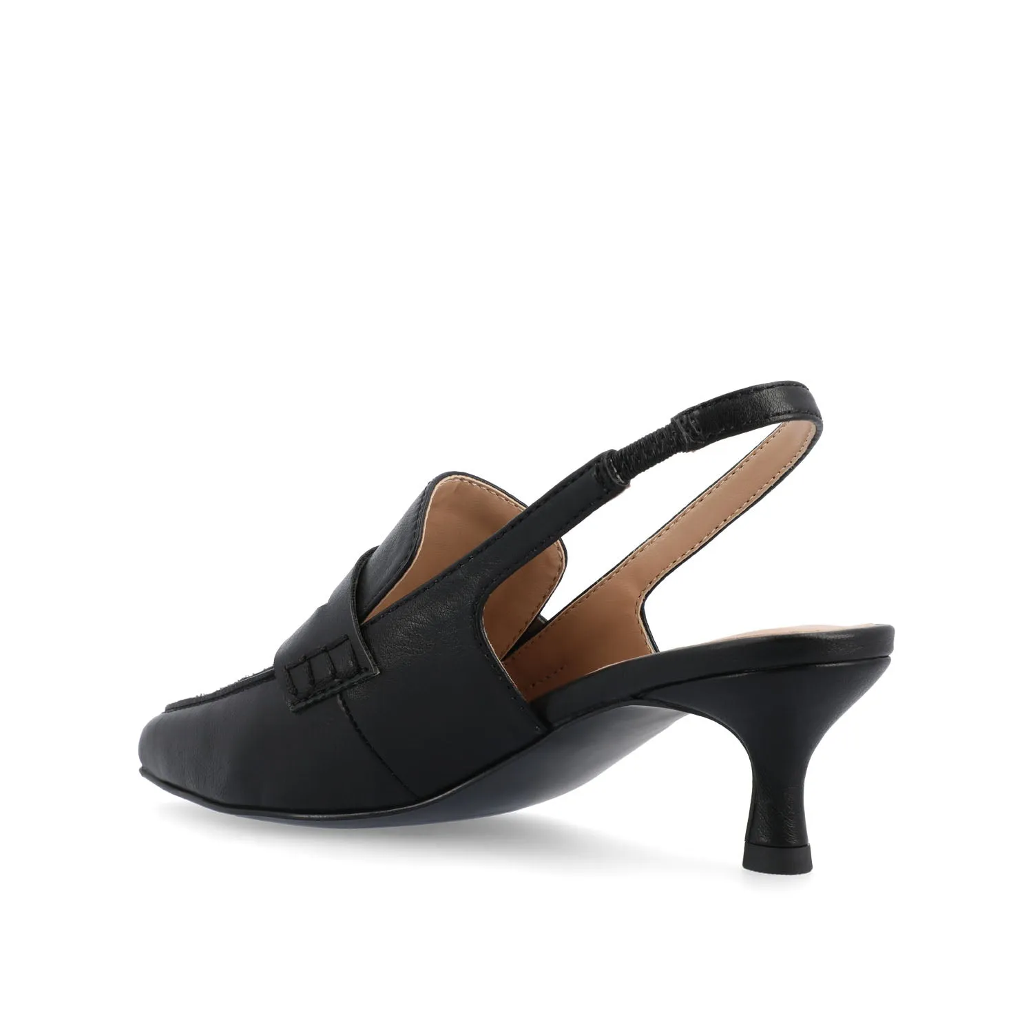 AMORY KITTEN HEEL LOAFERS IN FAUX LEATHER IN WIDE
