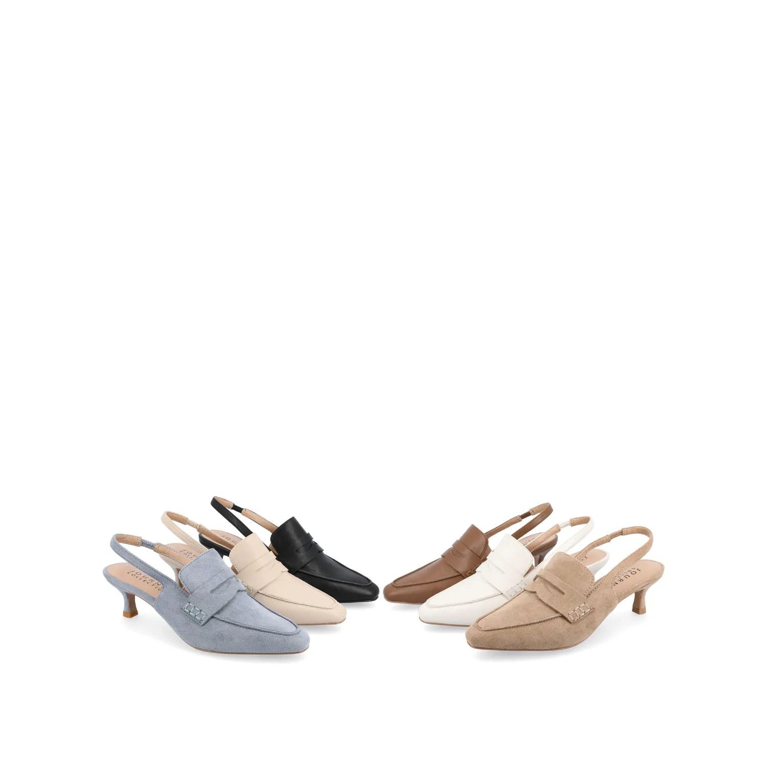 AMORY KITTEN HEEL LOAFERS IN FAUX LEATHER IN WIDE