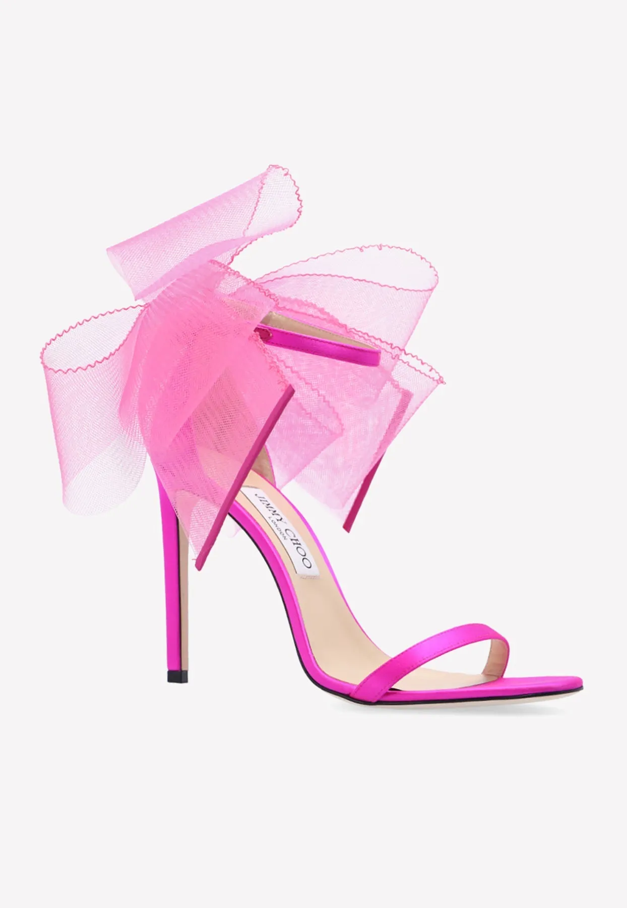Aveline 100 Asymmetric Grosgrain Mesh Bows Sandals