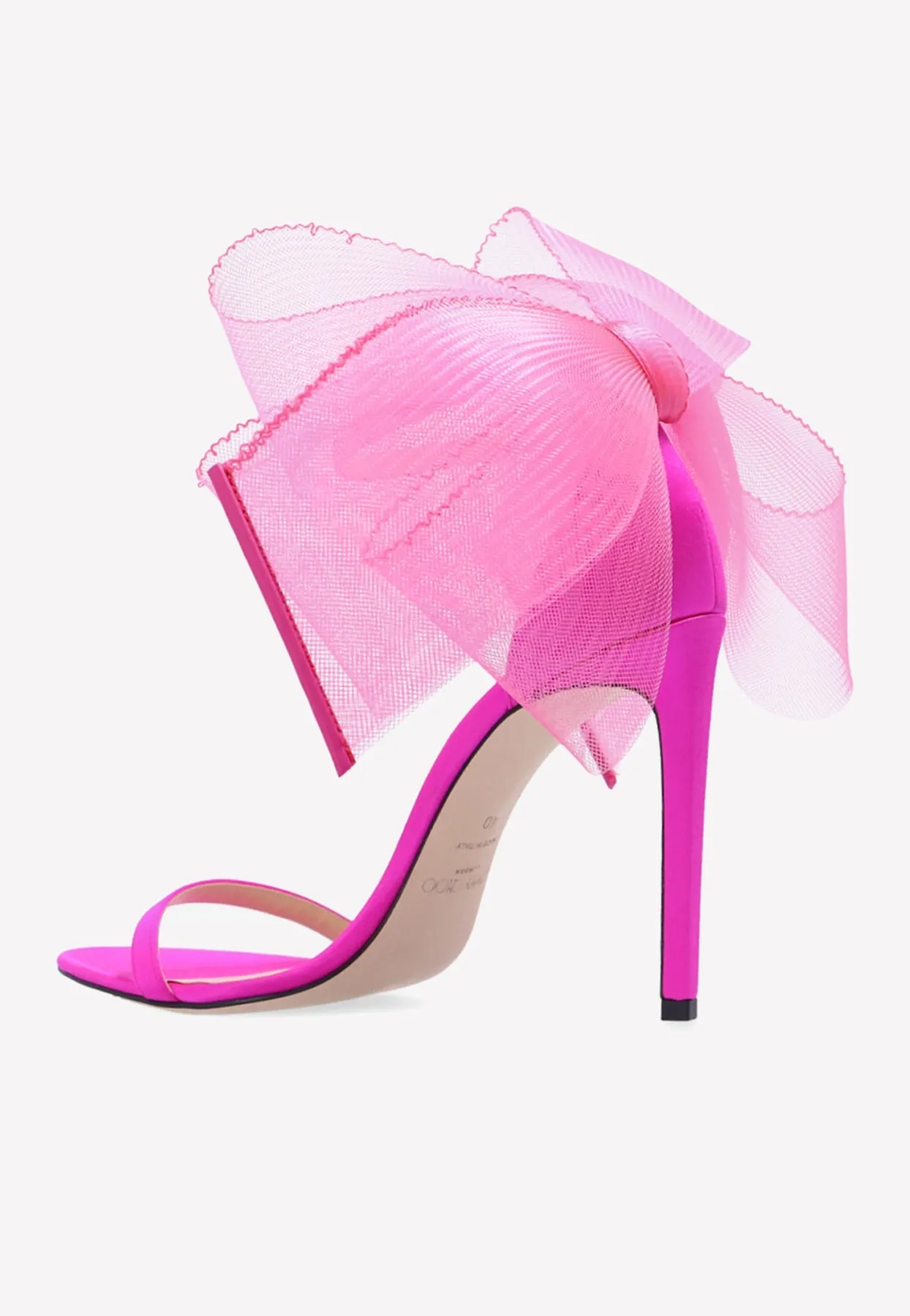 Aveline 100 Asymmetric Grosgrain Mesh Bows Sandals
