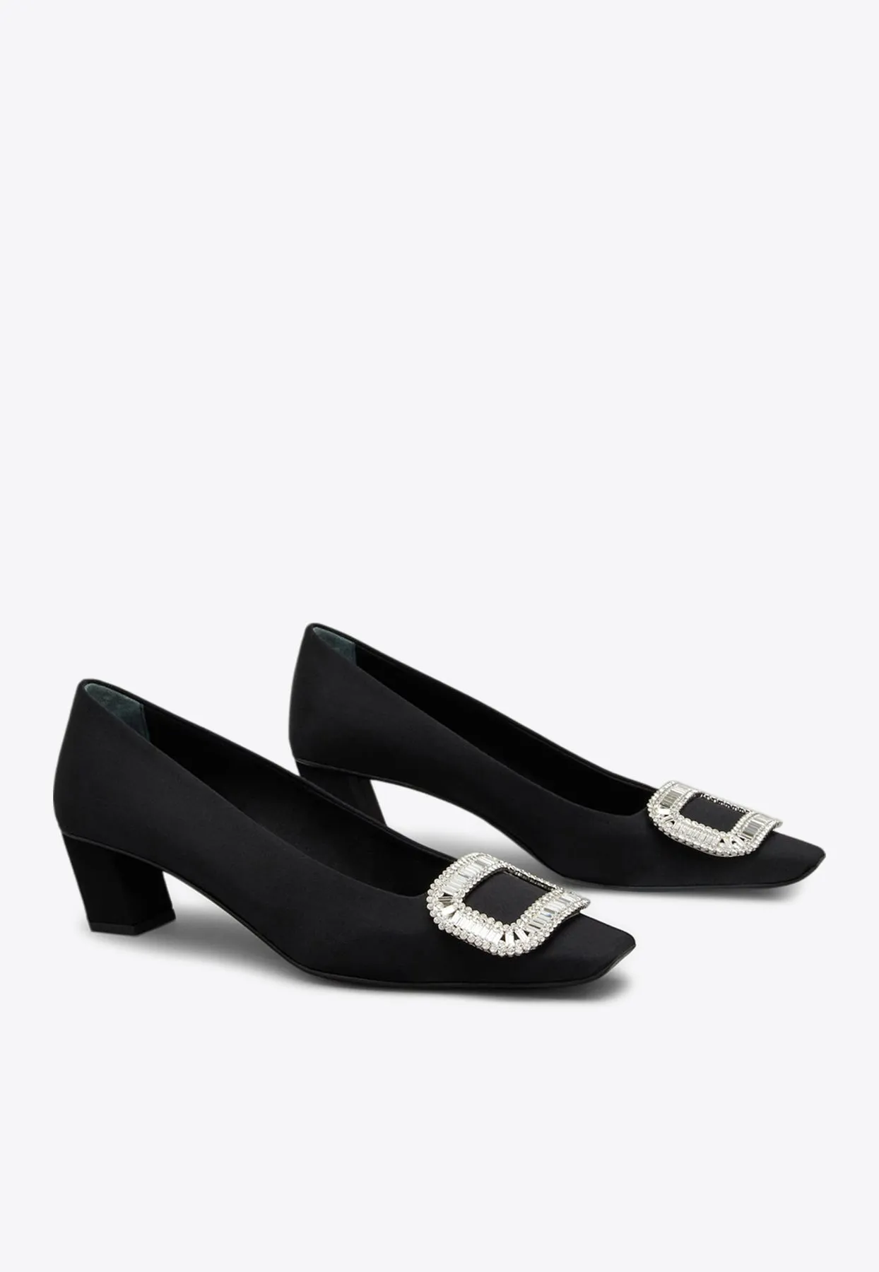 Belle Vivier 45 Crystal Buckle Pumps