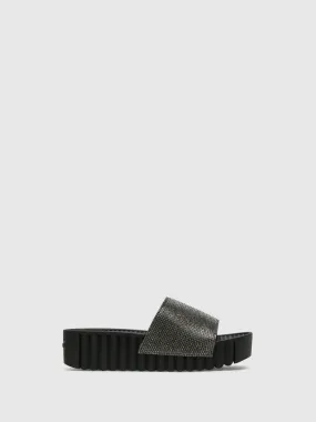 Black Appliqués Flip-Flops