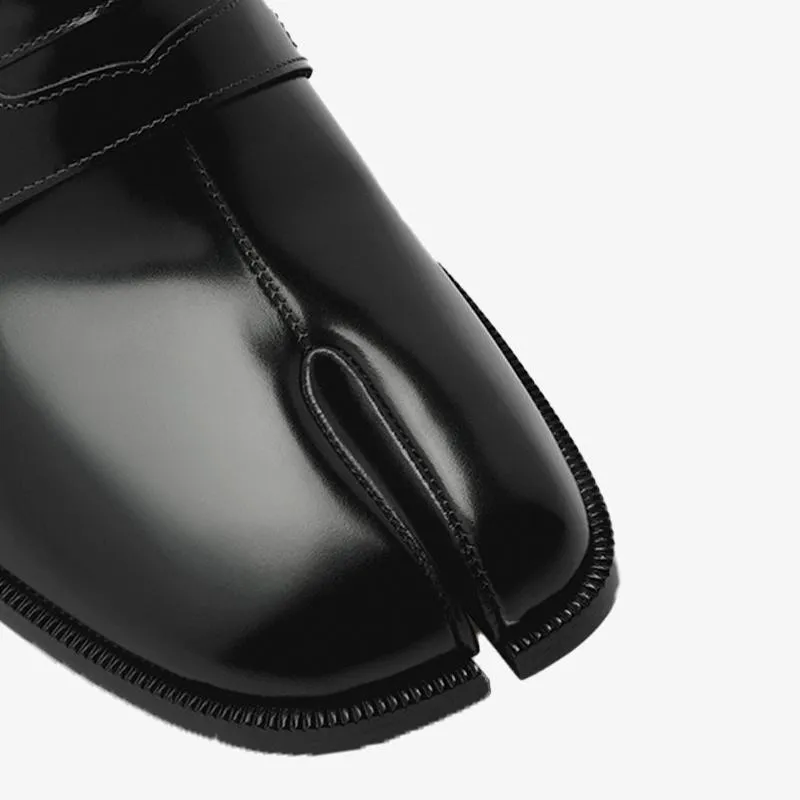 Calf Leather Split-Toe Slip-On Shoes Unisex