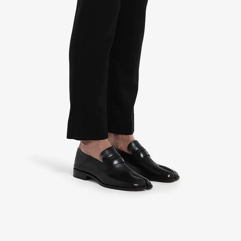 Calf Leather Split-Toe Slip-On Shoes Unisex