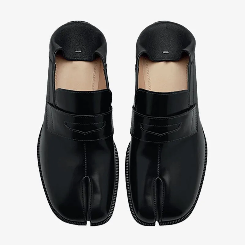 Calf Leather Split-Toe Slip-On Shoes Unisex