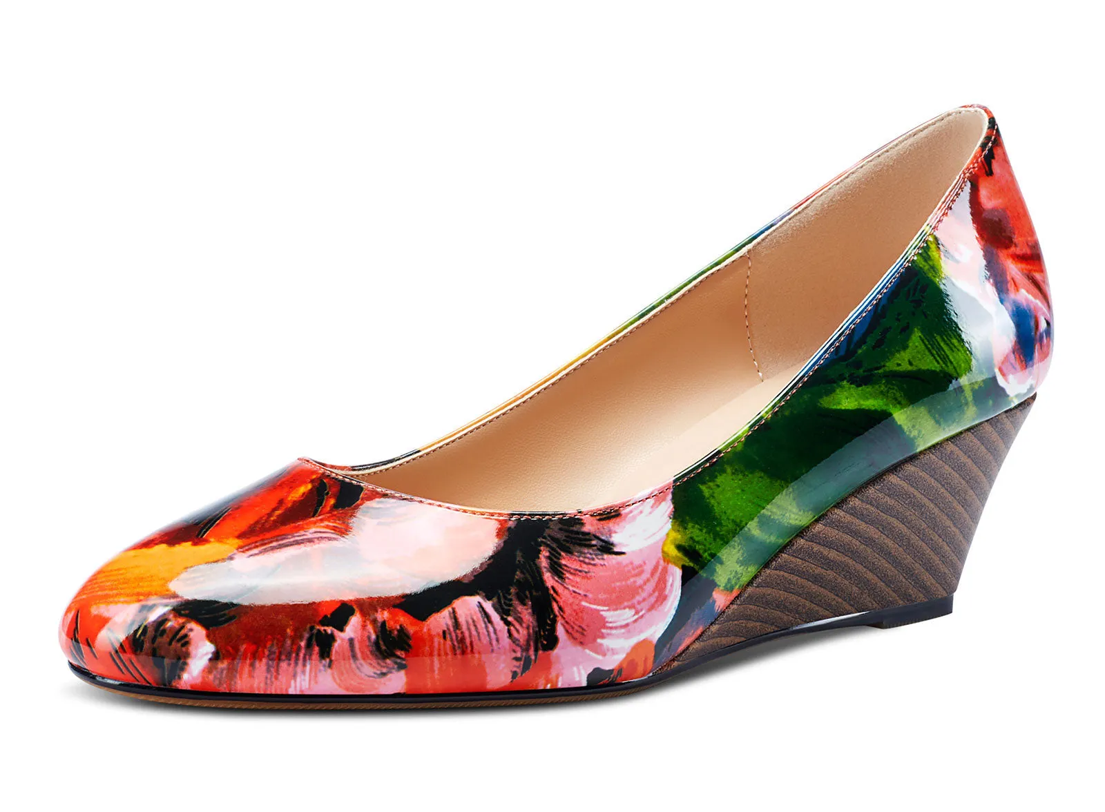 Castamere Womens Wedge Heels Pumps Comfort Slip-on Round-Toe Basic Pump 2Inch Mid-Heel
