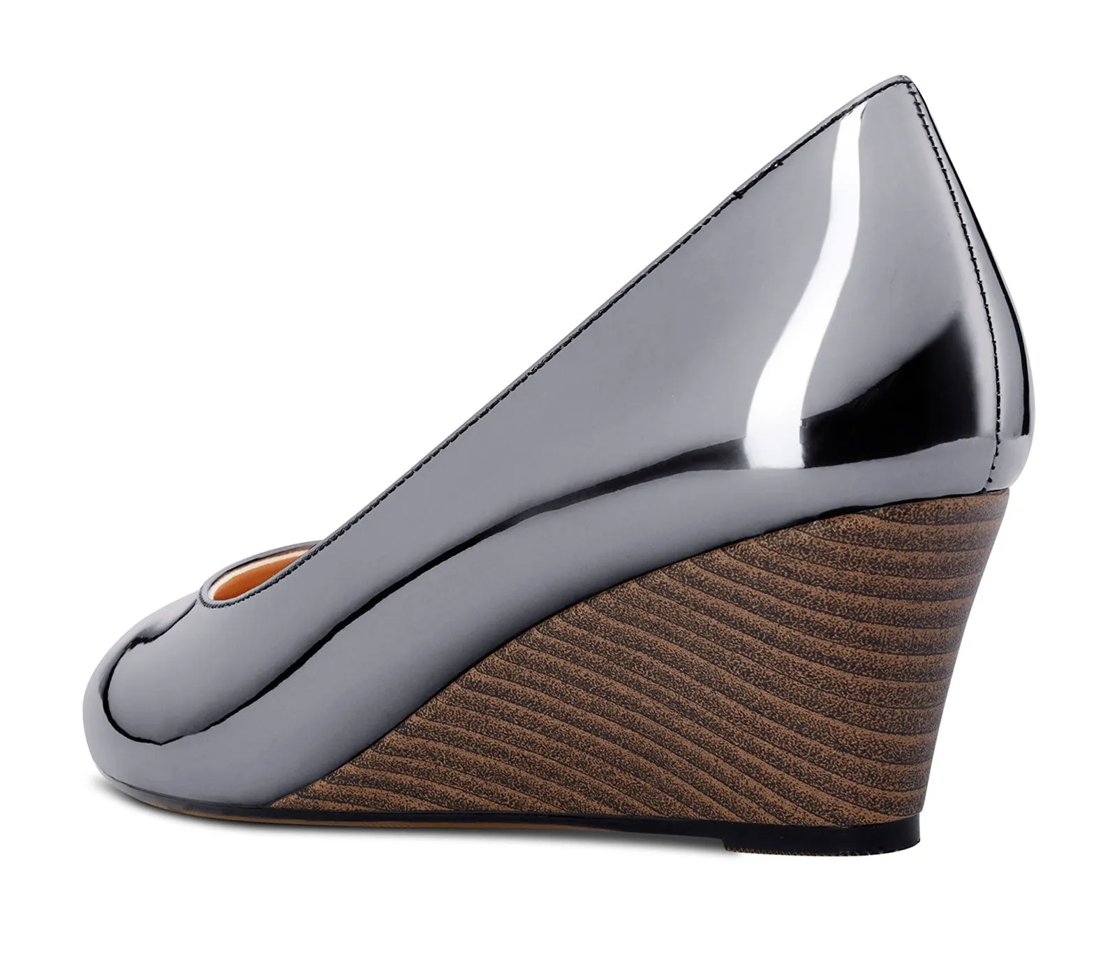 Castamere Womens Wedge Heels Pumps Comfort Slip-on Round-Toe Basic Pump 2Inch Mid-Heel