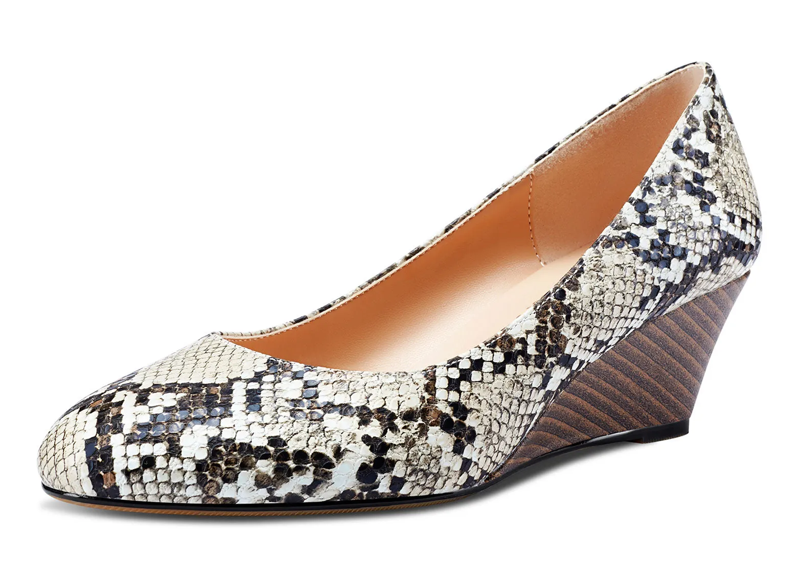 Castamere Womens Wedge Heels Pumps Comfort Slip-on Round-Toe Basic Pump 2Inch Mid-Heel