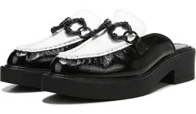 Circus by Sam Edelman Nancy Black White Rounded Toe Patent Slip On Dress Mules