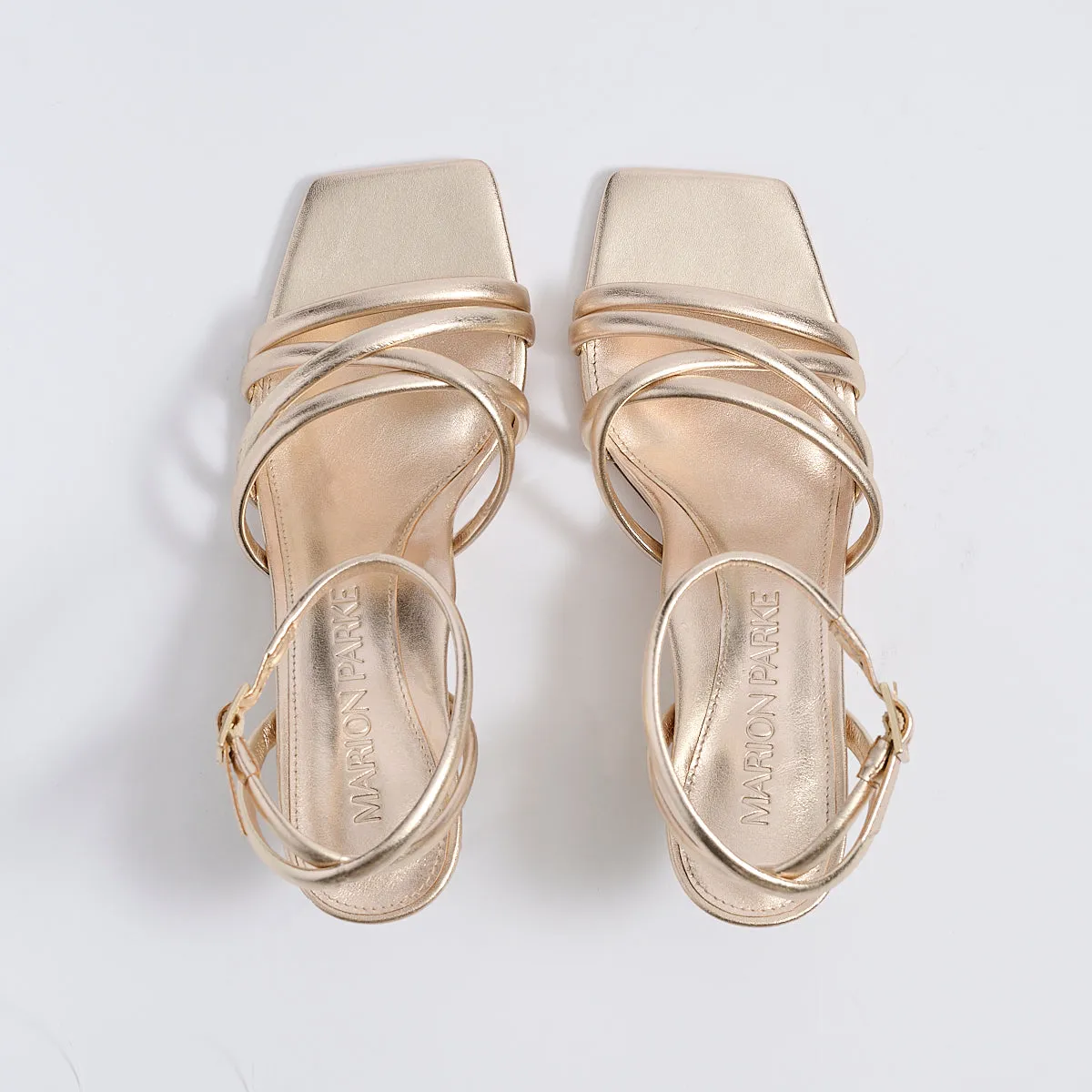 Clara Angled Heel | Soft Gold