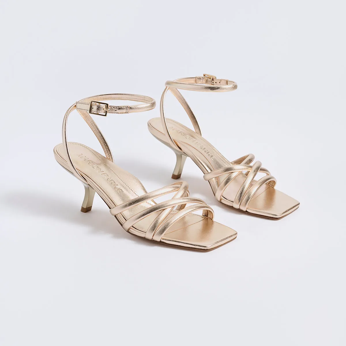 Clara Angled Heel | Soft Gold