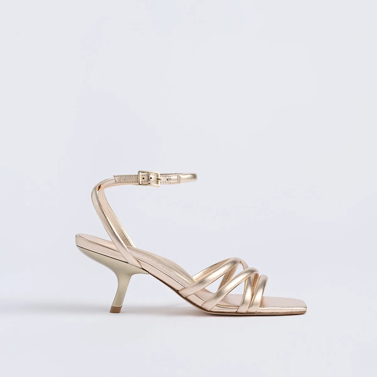Clara Angled Heel | Soft Gold
