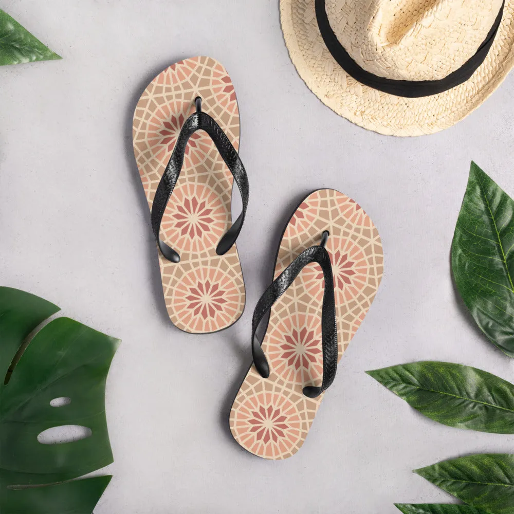 Flip-Flops - Geometric Star 2 - Cocoa and Cream