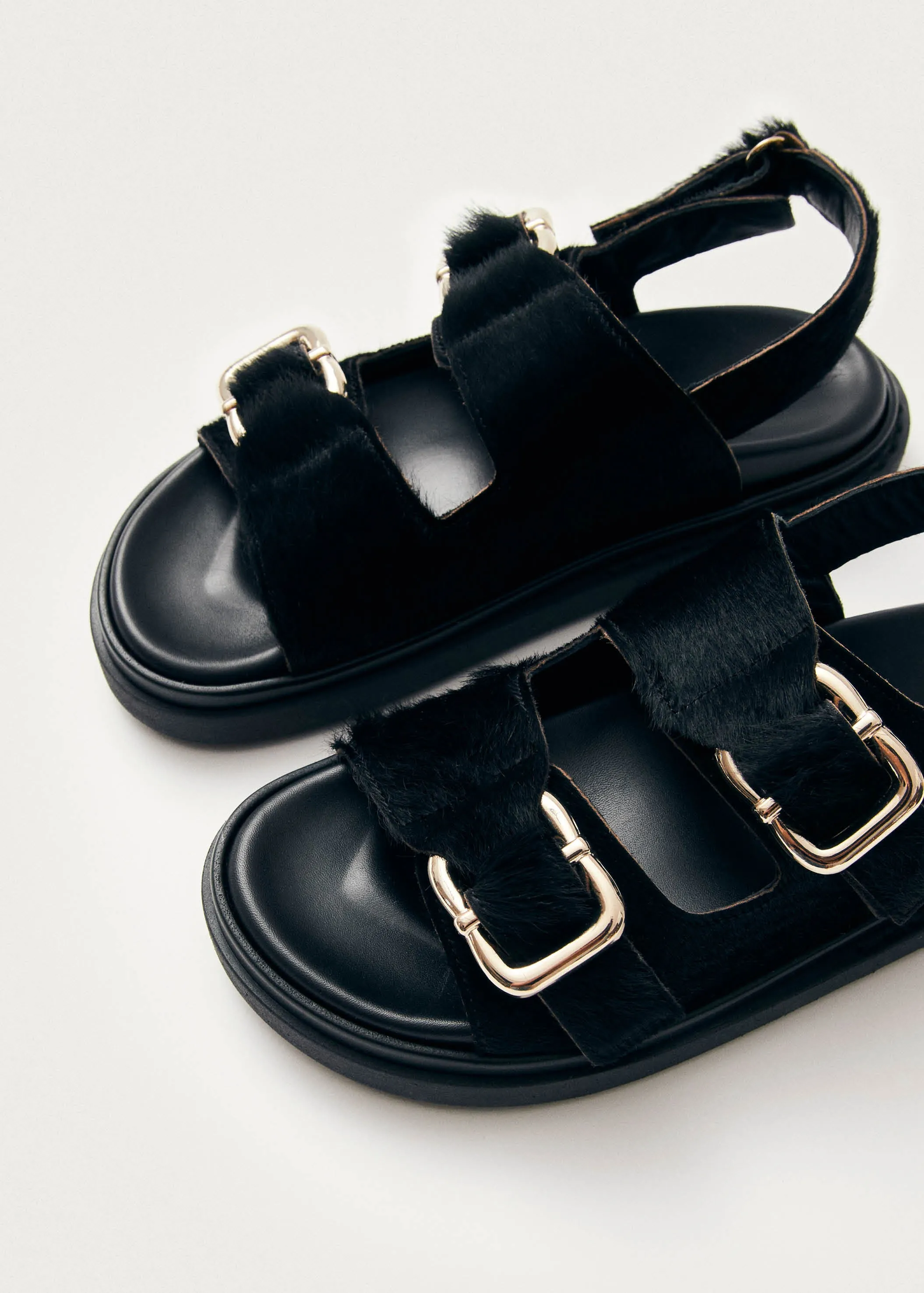 Harper Soft Black Leather Sandals