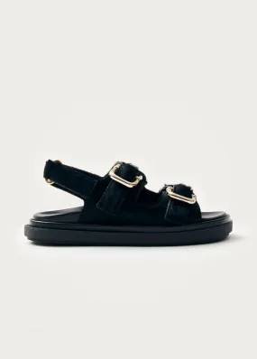 Harper Soft Black Leather Sandals