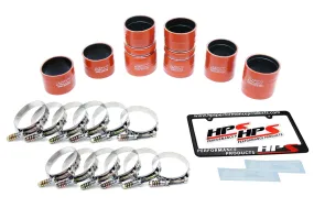 HPS Silicone Intercooler Hoses Ford Excursion 7.3L PowerStroke Diesel (2000-2003) [High Temp Reinforced Boots Kit] Orange or Black