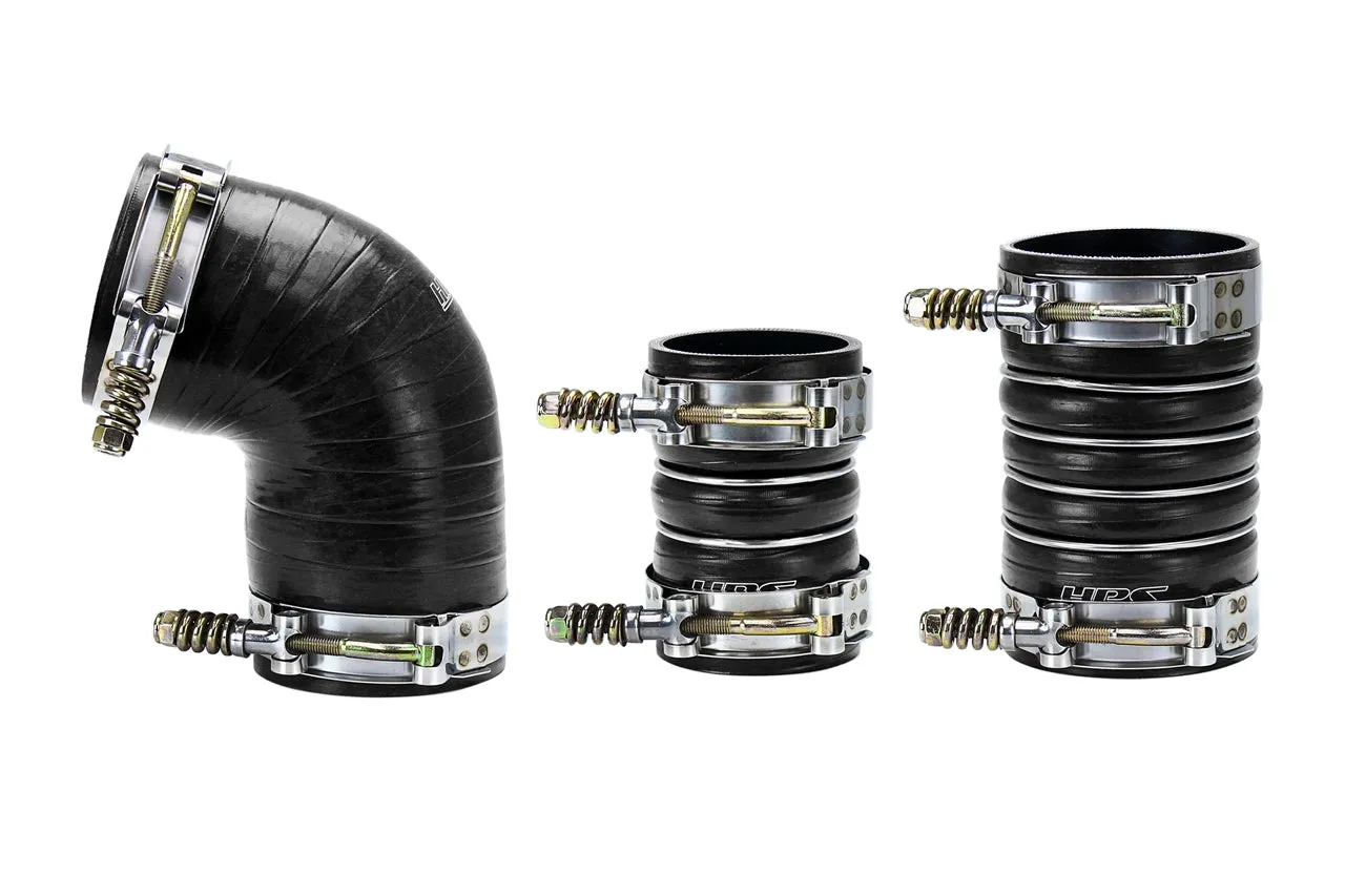 HPS Silicone Intercooler Hoses GMC Sierra 2500/3500 HD 6.6L Duramax Diesel (04.5-05) [High Temp Aramid Reinforced Boots Kit] Orange or Black