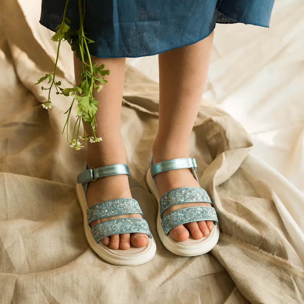 Ice Princess Metallic Blue Sandals