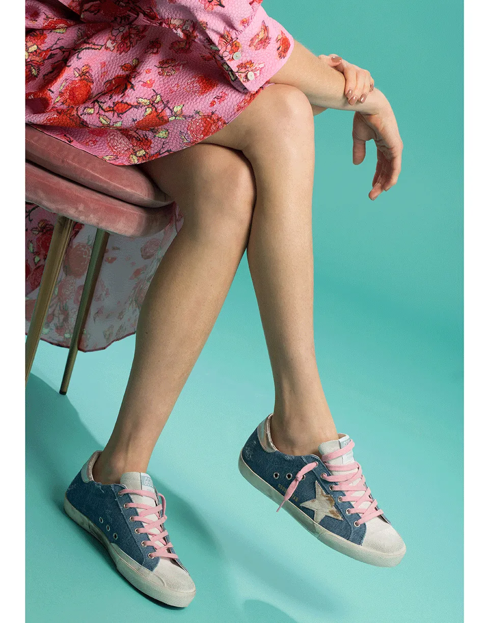 Light Blue Denim Superstar Sneakers