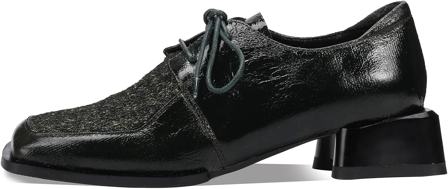 Loafers for Women Square Toe Chunky Block Dress Lace Up Wide Casual Comfortable Dressy Low Heels Flats Trendy Ladies Comfort Moccasins Elegantes 2 Inch Shoes