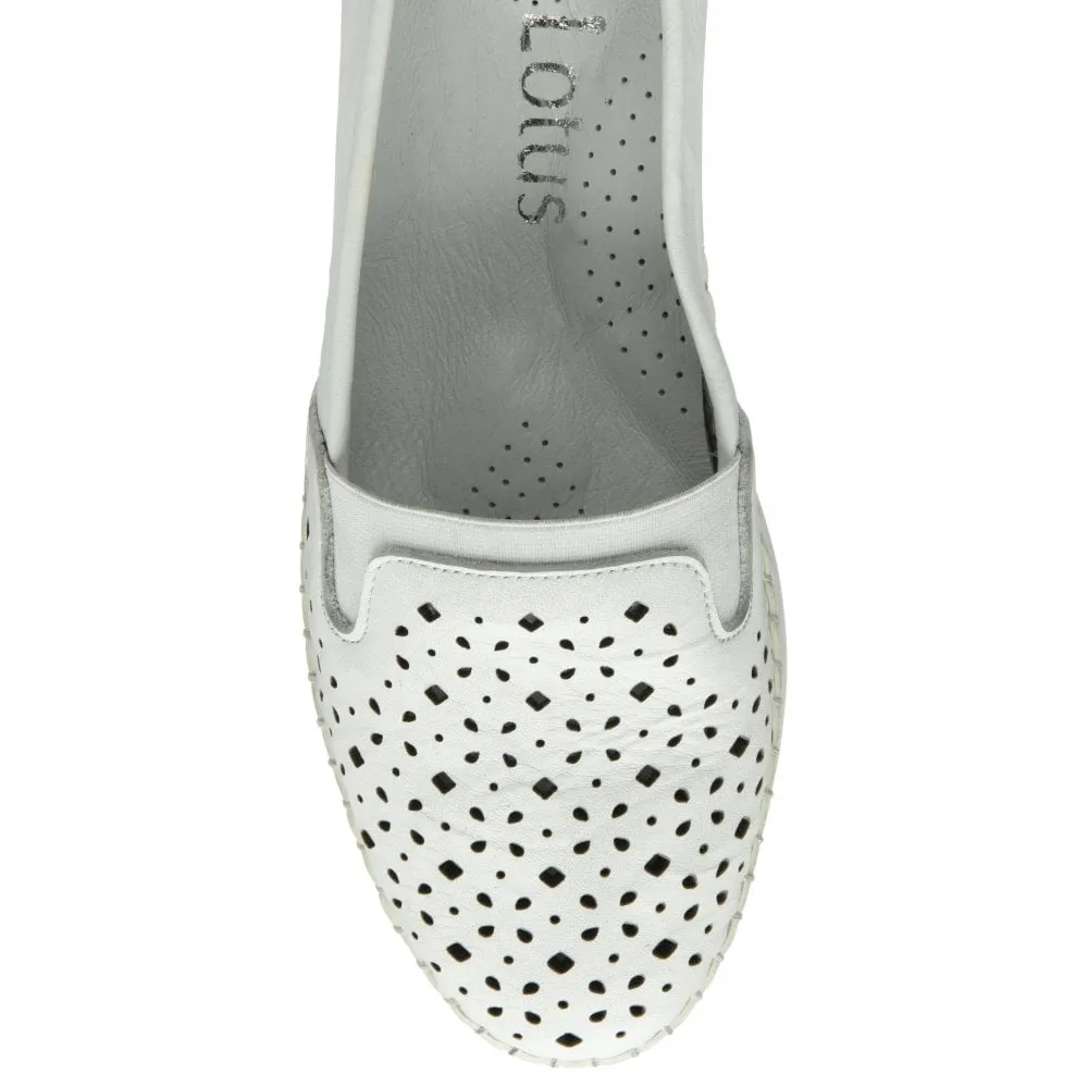 Lotus Francesca WHITE Soft Leather Slip On Shoe
