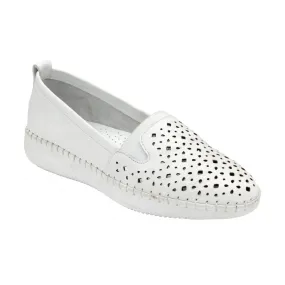 Lotus Francesca WHITE Soft Leather Slip On Shoe