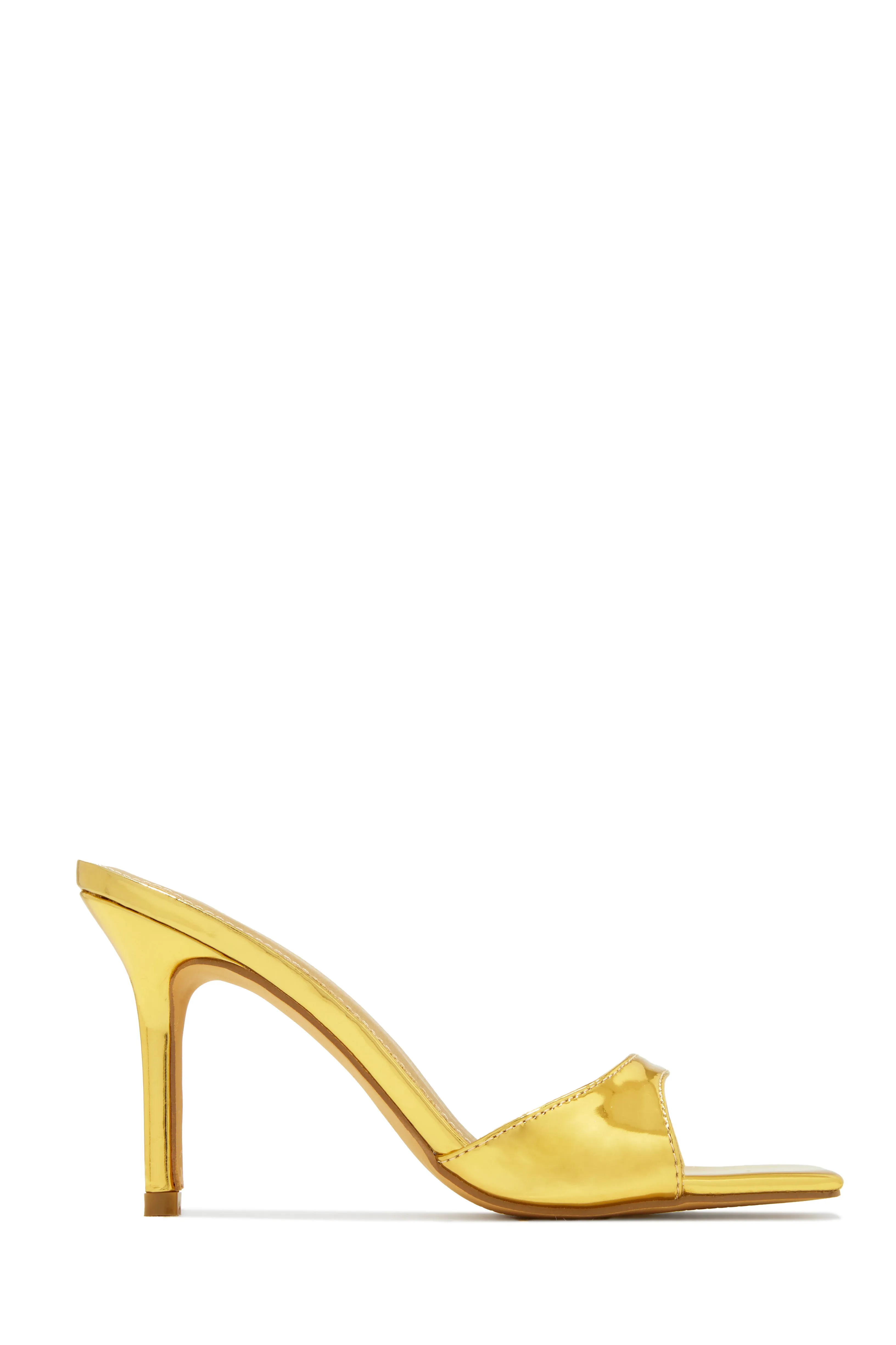 Nellie Mid Heel Mules - Gold