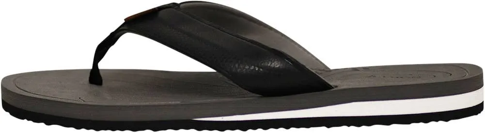 Norty Mens Flip Flop Sandal Grey Black   11140
