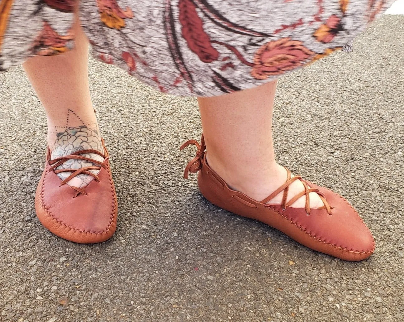 "Summer" Moccasins with Laces / Custom-Made Barefoot-Shoes