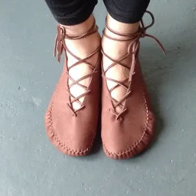 "Summer" Moccasins with Laces / Custom-Made Barefoot-Shoes