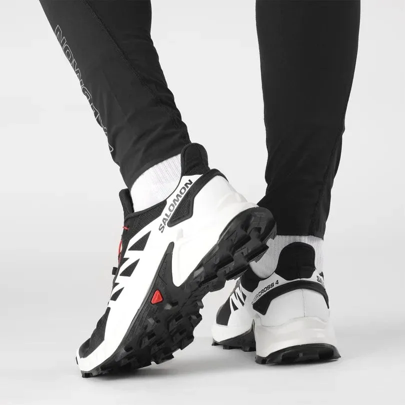 Salomon Men's Supercross 4 Trail Runners- Black/ White/ Fiery Red