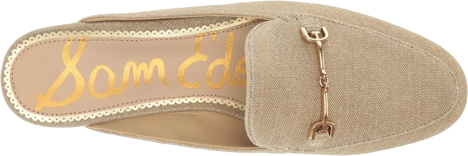 Sam Edelman Linnie Dark Natural Chain Embellished Slip On Almond Toe Flat Mules