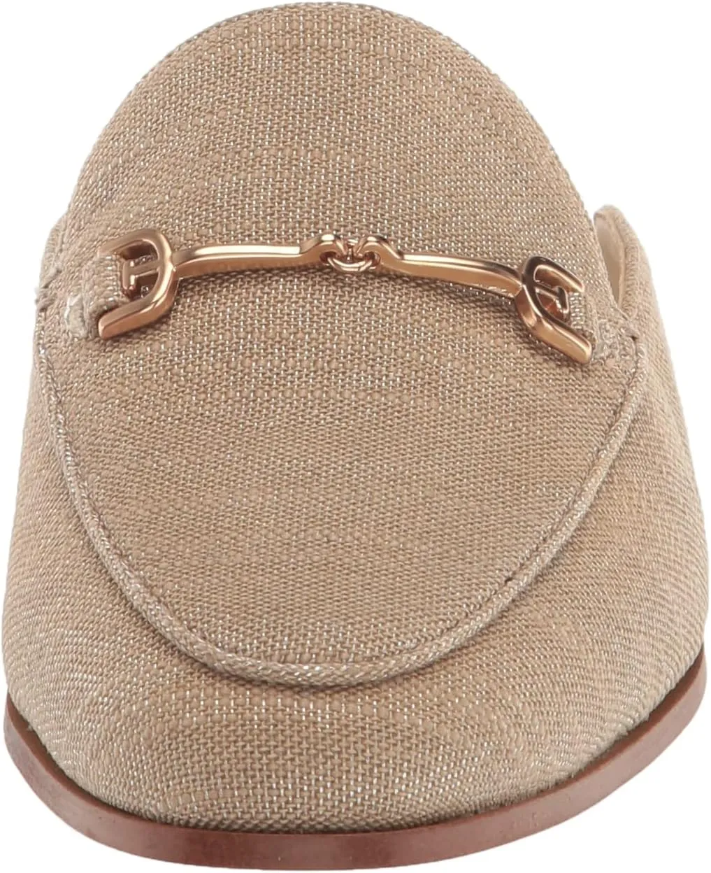 Sam Edelman Linnie Dark Natural Chain Embellished Slip On Almond Toe Flat Mules